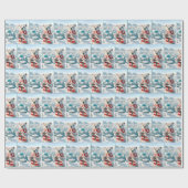 Polar Bär mit Paws als Herz Geschenkpapier (Flach)