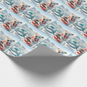 Polar Bär mit Paws als Herz Geschenkpapier (Ecke)