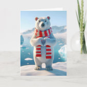 Polar Bär mit Paws als Herz Karte (Vorderseite)