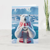 Polar Bär mit Paws als Herz Karte (Vorderseite)