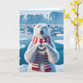 Polar Bär mit Paws als Herz Karte (Gelbe Blume)