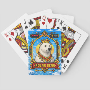 Polar-Bär Retro-8-Bit-Pixel-Art Spielkarten