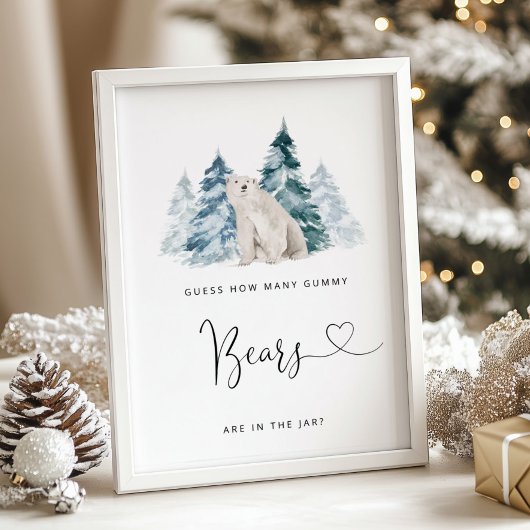 Polar Bär Schätzung wie viele Gummibären Poster