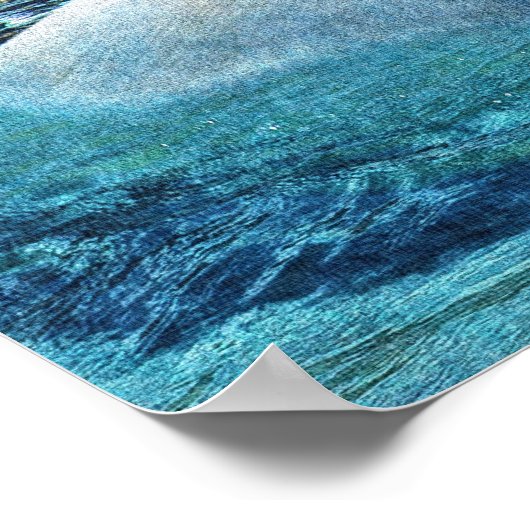 Polar Bär schwimmen & Glacier Wildlife Art Poster (Ecke)