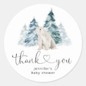 Polar Bär vielen Dank Runder Aufkleber (Vorderseite)