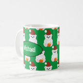 Polar Bär Weihnachten Weihnachten niedlich Grün Ih Kaffeetasse (Vorderseite Links)
