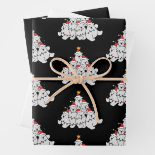 Polar-Bär-Weihnachtsbaum Lustiges Tier Bären Geschenkpapier Set