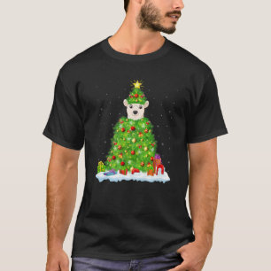 Polar-Bär-Weihnachtsbeleuchtungsbaum Lustiger Pola T-Shirt