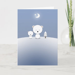 Polar-Bär-Weihnachtskarte Kawaii Feiertagskarte