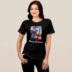 Polar-Bär-Weihnachtsmann-Weihnachtsdesign Tri-Blend Shirt
