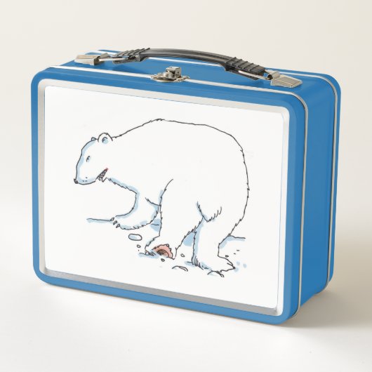 Polar Bär weiß und hellblau lunchbox (Vorderseite)