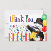 Polar-Bär-Zirkus-Geburtstag Dankeskarte (Vorderseite)
