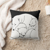 Polar Bären Art Kissen Mutter w. Baby Bears Kissen (Decke)