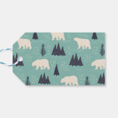 Polar Bären Cool Elfenbein und Minze Grüner Urlaub Geschenkanhänger (Rückseite Horizontal)