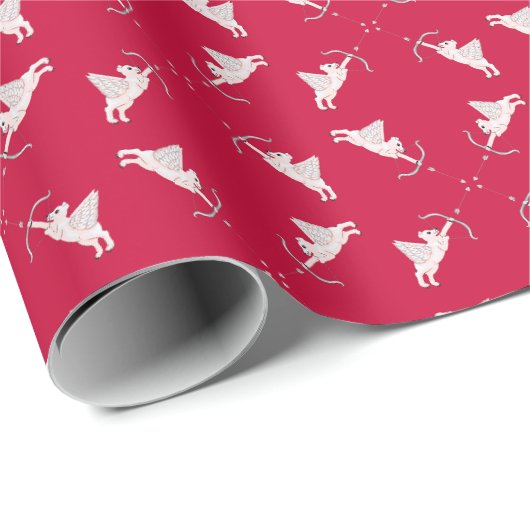 Polar-Bären-Cupids Geschenkpapier (Rolleneckpunkt)