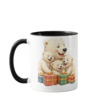 Polar-Bären-Familien-Feiertags-Tasse Zweifarbig-Ta