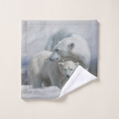 Polar Bären Familienbadehandtuch Badhandtuch Set (Waschlappen)