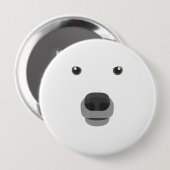 Polar Bären Gesicht Kostüm Karneval Extravagante K Button (Vorne & Hinten)