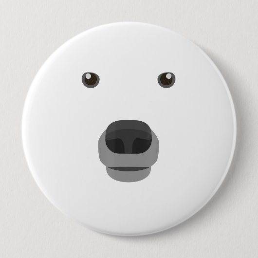 Polar Bären Gesicht Kostüm Karneval Extravagante K Button (Vorderseite)