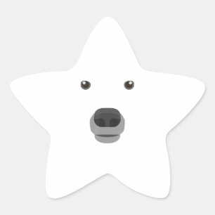 Polar Bären Gesicht Kostüm Karneval Extravagante K Stern-Aufkleber