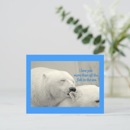 Polar Bären ich Liebe Sie mehr....Design Postkarte (Stehend Vorderseite)