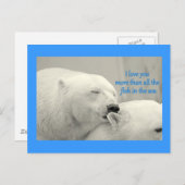 Polar Bären ich Liebe Sie mehr....Design Postkarte (Vorne/Hinten)