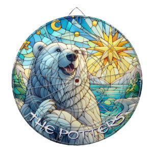 Polar Bären Imitate aus festgehaltenem Glas Person Dartscheibe
