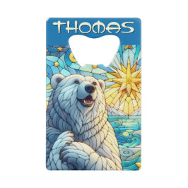 Polar Bären Imitate aus festgehaltenem Glas Person Geldbeutel Flaschenöffner