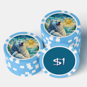 Polar Bären Imitate aus festgehaltenem Glas Person Pokerchips