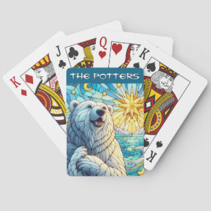 Polar Bären Imitate aus festgehaltenem Glas Person Spielkarten