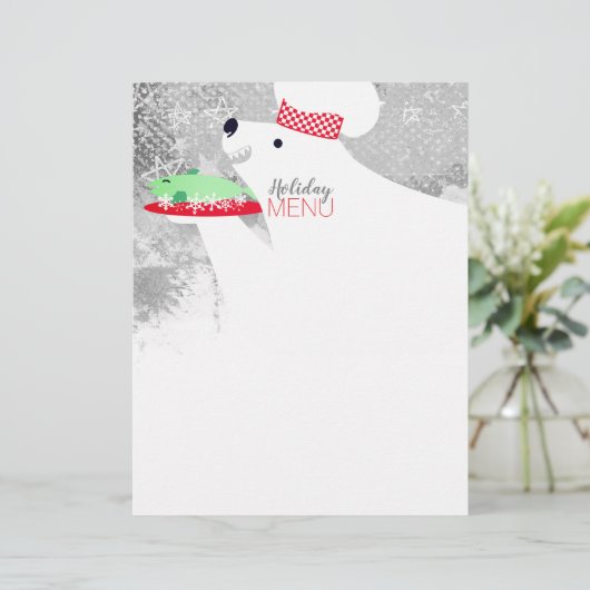 Polar Bären Koch Weihnachtsmenü auf dem Briefkopf (Stehend Vorderseite)