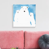 Polar Bären Mama mit Naben Leinwanddruck (Insitu (Wohnzimmer))