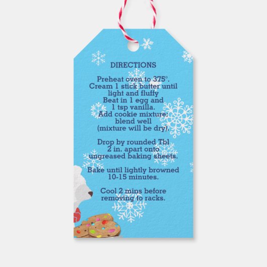 Polar Bären Schokoladenchip-Mischung in einem Glas Geschenkanhänger (Rückseite)