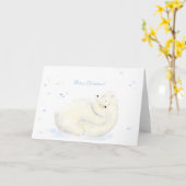 Polar Bären umarmen Weihnachtskarte Karte (Gelbe Blume)