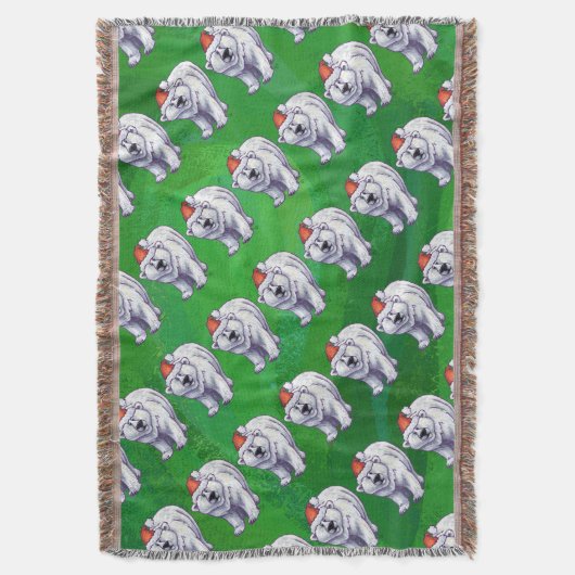 Polar Bären Weihnachten auf Grün Decke (Vorderseite Vertikal)