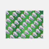 Polar Bären Weihnachten auf Grün Fleecedecke (Vorderseite (Horizontal))