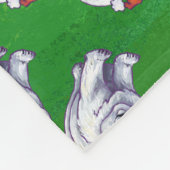 Polar Bären Weihnachten auf Grün Fleecedecke (Ecke)