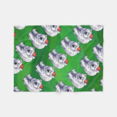 Polar Bären Weihnachten auf Grün Fleecedecke (Vorderseite (Horizontal))