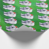 Polar Bären Weihnachten auf Grün Geschenkpapier (Ecke)