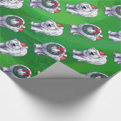 Polar Bären Weihnachten auf Grün Geschenkpapier (Ecke)