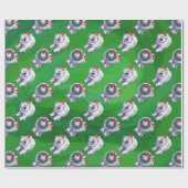 Polar Bären Weihnachten auf Grün Geschenkpapier (Flach)