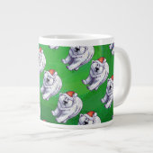 Polar Bären Weihnachten auf Grün Jumbo-Tasse (Vorderseite Rechts)