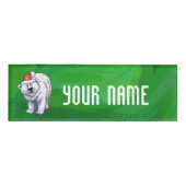 Polar Bären Weihnachten auf Grün Namenschild (Vorderseite)