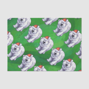 Polar Bären Weihnachten auf Grün Seidenpapier