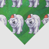 Polar Bären Weihnachten auf Grün Seidenpapier (Ausschnitt)
