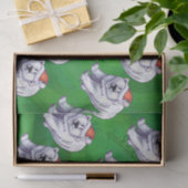 Polar Bären Weihnachten auf Grün Seidenpapier (Geschenk)