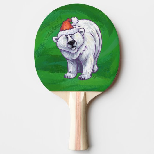Polar Bären Weihnachten auf Grün Tischtennis Schläger (Vorderseite)