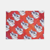 Polar Bären Weihnachten auf Rot Fleecedecke (Vorderseite (Horizontal))