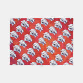 Polar Bären Weihnachten auf Rot Fleecedecke (Vorderseite (Horizontal))