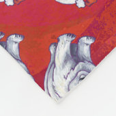 Polar Bären Weihnachten auf Rot Fleecedecke (Ecke)